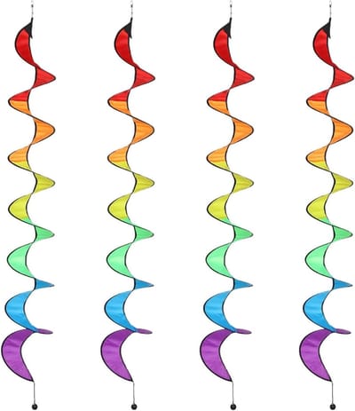 Windmolens Tuin - Decoratie Molens - Buiten Versieren - UV-bestendig Stof - 4 Stuks - Regenboog