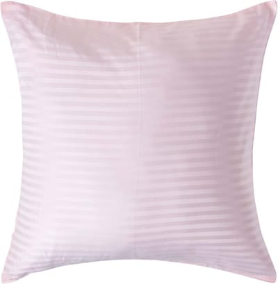 Homescapes Satijn Streep Katoen Kussensloop 60x60 cm – Roze – 100% Egyptisch Katoen – Draaddichtheid 330