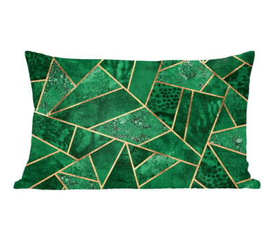 Sierkussens - Kussentjes Woonkamer - 50x30 cm - Smaragd - Goud - Abstract - Patronen