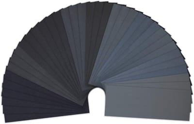 QTTVBTNA -Schuurpapier set - Schuurpapier 23x9 cm – 36 Vellen in Verschillende Korrelgroottes – Voor Auto, Hout, Metaal & Glas
