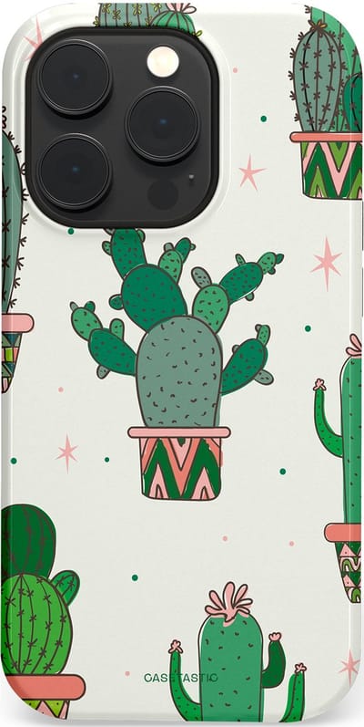 Casetastic Hoesje Geschikt voor Apple iPhone 14 Pro Magsafe - Stijlvolle Beschermende Duo-layer Case - Zonnige Cactus