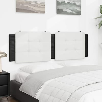 vidaXL - Hoofdbordkussen - "Zadar" - 160 - cm - kunstleer - wit - en - zwart