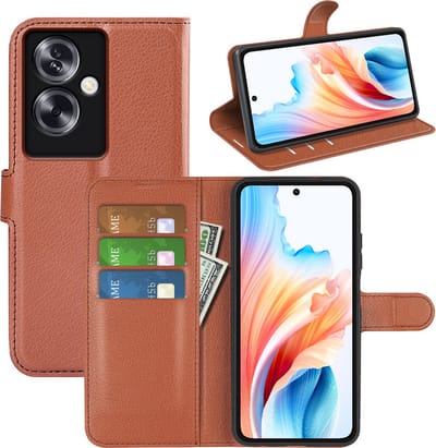 MobyDefend Hoesje - Geschikt voor Oppo A79 / OnePlus Nord N30 SE - Kunstleren Wallet Book Case (Sluiting Voorkant) - Bruin