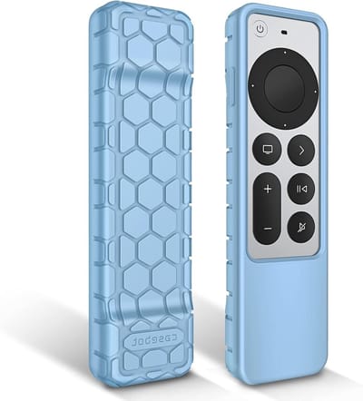 Beschermhoes voor Apple TV 4K / HD Siri Remote 2021 en 2022 - Lichtgewicht Siliconen, Antislip, Schokbestendig in Hemelsblauw