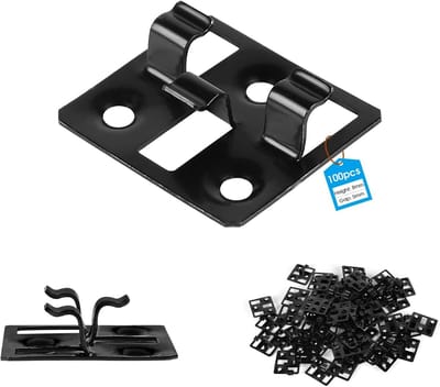 Set van 100 WPC Terrasclips, RVS Bevestigingsclips, Verborgen Ruimtehouders voor Terrasplanken (Zwart, Openingsmaat 5mm, Hoogte 8mm) - Perfect voor Terras Montage en Ondersteuning