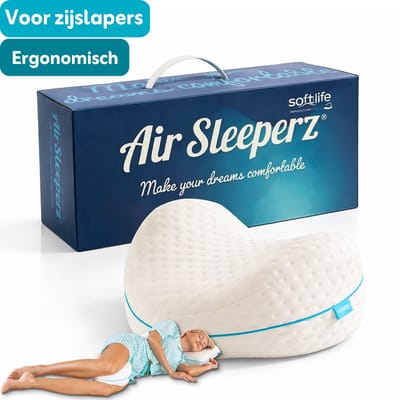 AirSleeperz® SoftLife Kniekussen Memory Foam - Orthopedisch Beenkussen - Ergonomisch Traagschuim Kussen voor Heup, Rug en Knie - Zijslapers