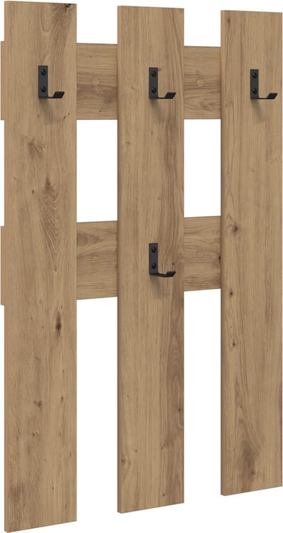vidaXL - Wandgemonteerde - kapstok - Muurmontage - Artisan - Eiken - Bewerkt - hout