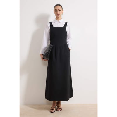 Platte, mouwloze maxi-jurk voor dames, casual/dagelijks, skaterjurk met hijab.