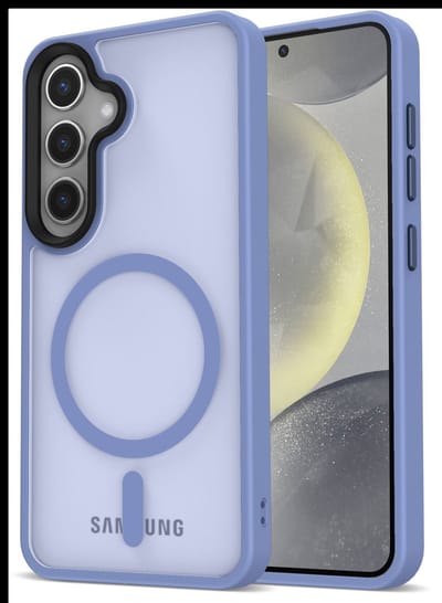 Hoesje Geschikt voor Samsung Galaxy S25 - Compatibel met MagSafe / Qi2 - Matte Beschermhoes - Back Cover met Magneet - Blauw