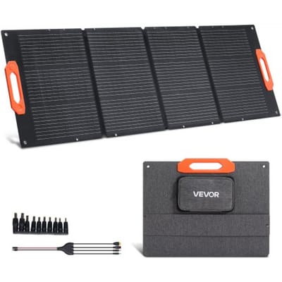 VEVOR Monokristallijne Zonnepanelen 150w Opvouwbaar, Draagbaar Etfe Mono Zonnepaneel met Mc4-Uitgang, Type-C, Qc3.0 Usb- en Dc-Poorten, Ip67 Waterdicht voor Powerstations, Kamperen en Wandelen