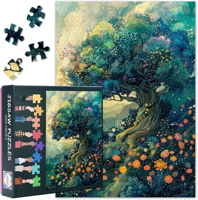 Puzzel 1000 Stukken Volwassenen Bloemenbos Levendige Afbeelding voor Ontspanning en Familie
