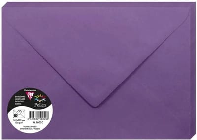 Clairefontaine Pollen - Enveloppe - C5 - 162x229mm - Violet - Intensief Paars