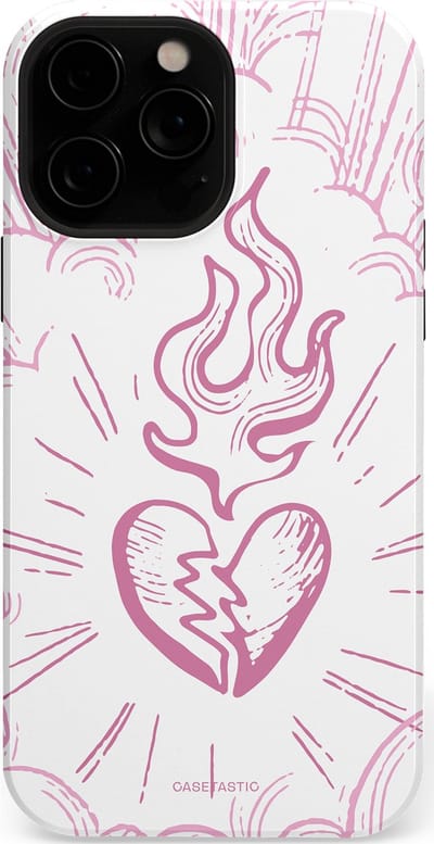 Casetastic Hoesje Geschikt voor Apple iPhone 13 Pro Magsafe - Stijlvolle Beschermende Duo-layer Case - Roze Liefdesvlam