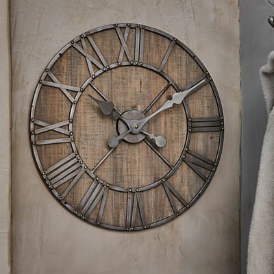 LOBERON Klok Caldwell antiekbruin/grijs