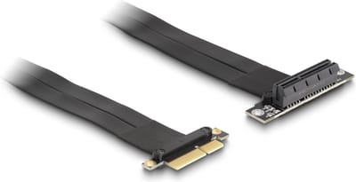 Delock Riser Card PCI Express x4 male to x4 slot 90° angled with cable 30 cm