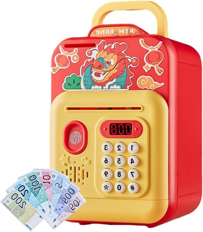 Elektronische Spaarpot - Geldkluis Spaarbox - Geld Besparen - Vingerafdruk Ontgrendeling - 21.6 x 14.9 x 14.9 cm - Stijl 1