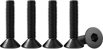 M4 X 25mm 50 Stuks Verzinkte Schroeven met Zeskantkop in Zwart Roestvrij Staal A2 V2A - DIN 7991 / ISO 10642 Volledige Draad Mechanische Bouten voor Bouw en Reparatie