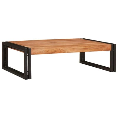 vidaXL - Badkamerrek - 80 - x - 50 - x - 23 - cm - Massief - mangohout - en - ijzer