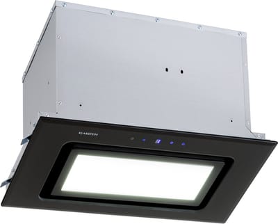 Klarstein Onderbouw-afzuigkap, Inbouw-afzuigkap plat met vaatwasserbestendig aluminium vetfilter, 506m³/u luchtstroom, LEDs, Afzuigkap van staal, Afzuigkap zonder afvoerbuis
