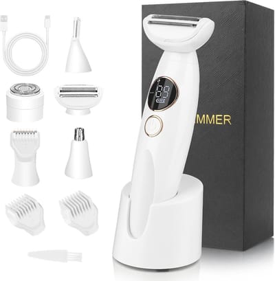 Dames Scheerapparaat 5-in-1 - Intiem, Oksels, Bikinilijn & Wenkbrauwen - USB Oplaadbaar
