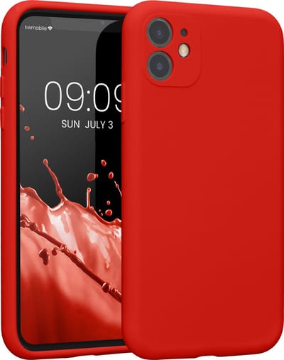 kwmobile telefoonhoesje geschikt voor Apple iPhone 11 - TPU backcover met siliconen coating - Smartphone case in rood