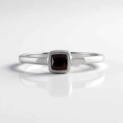Cavill - Zilveren ring met roze Cambodjaanse zirkoon 0,8 ct - 925 sterling zilver geplatineerd - Antiek kussen slijpsel - Elegante damesring 21x19 mm