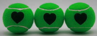 Tennis Ballen - Hart Print - Sporten Spelen - Gemaakt in VK - 3 Stuks - Groen