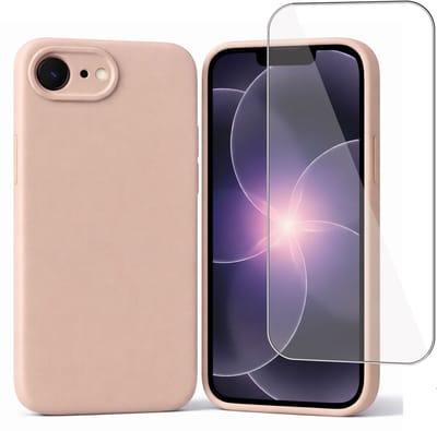 ChiGuard Hoesje & Screenprotector geschikt voor iPhone 17e – Gehard Glas Cover - Case - Roze