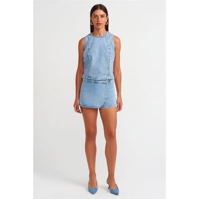 Hoge Taille Denim Minirok