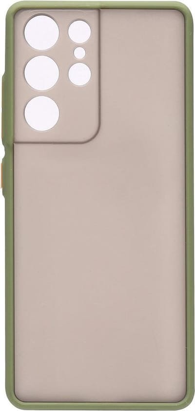 Shop4 - Samsung Galaxy S21 Ultra Hoesje - Harde Back Case Transparant Groen