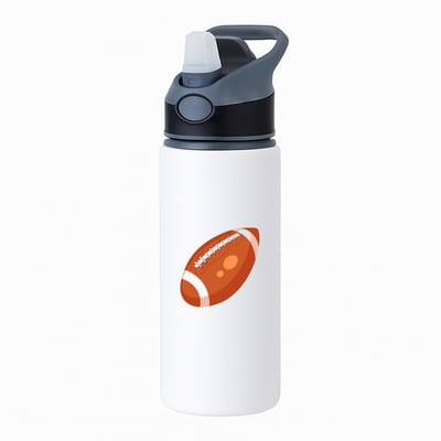 Hacebo® - Rugbybal waterfles met rietje zwart - Rugby - Rugbyers - American Football - sport - water fles - 650ML