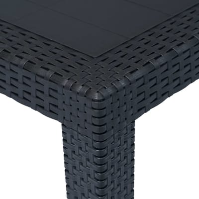 vidaXL - Tuintafel - 79x79x72 - cm - rattan-look - kunststof - antraciet