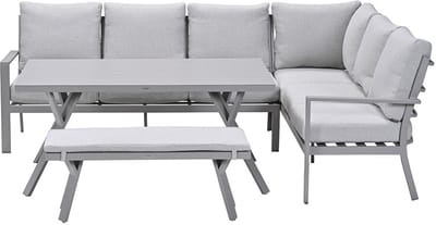 Garden Impressions Senja lounge dining set 4-delig rechts - valley sand