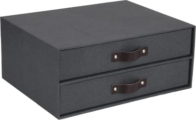 Mini Bureau-organizer met 2 Laden voor Documenten en Kantoormateriaal - Zwart
