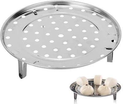 SnelShoppen - RVS Stoomhouder Bakje, 20cm Stoommandje met V-vormige Stand voor Koken, Stalen Stoominzet voor Pannen, Keukenaccessoires voor Groenten e