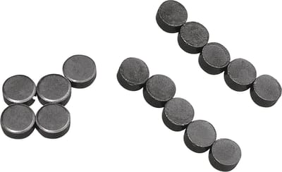 Rayher Magneten rond - zelfklevend - grijs - 16x stuks - 8 x 4 en 13 x 5 mm - Hobby artikelen