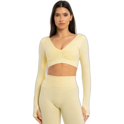 Dames lange tops Gym Glamour Seamless open back
