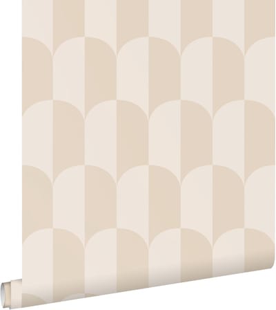 ESTAhome behang art deco bogen beige en zandkleurig - 53 cm x 10.05 m - 139985