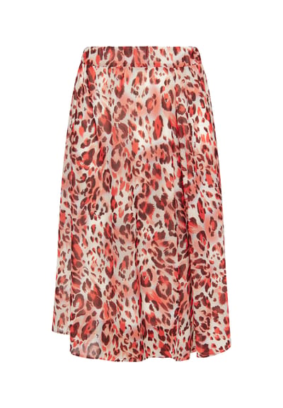Faina Rok met luipaardprint Dames Rood Veelkleurig