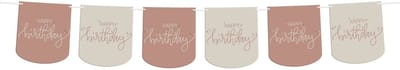 Folat - Crème rose vlaggenlijn happy birthday - 6 meter - diy