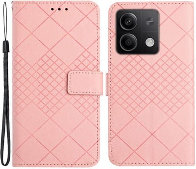 Coverup Hoesje - Geschikt voor Xiaomi Redmi Note 13 4G Hoesje - Coverup Rhombus Book Case - Pink