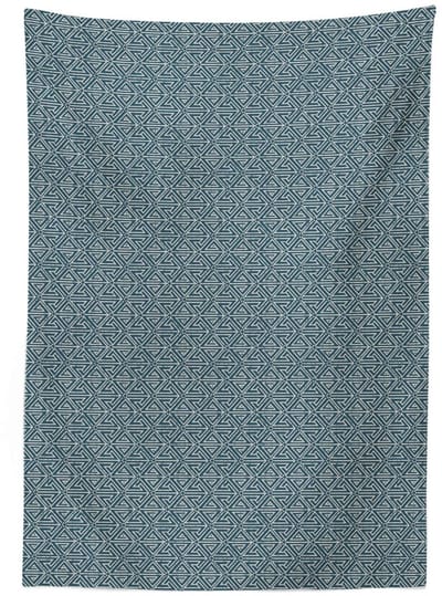 ABAKUHAUS Tafelkleed 140x170 cm – Vintage pijlenmotief, satijn, donker teal