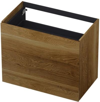 INK - Onderkast 2 Laden Push To Open 65cm Massief Eiken - 800x450x650 Mm - Massief Eiken Ash Grey