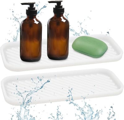 Keuken Siliconen Mat, 23 x 9 cm, Spons en Organiser voor Afvoer, Zeep en Cosmetica