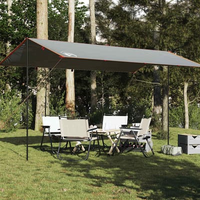 vidaXL - Kampeerluifel - waterdicht - 500x294 - cm - grijs - en - oranje