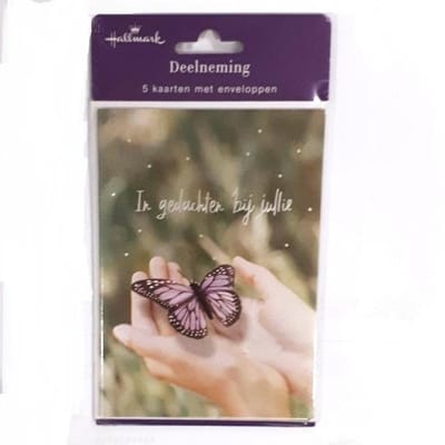 Hallmark Mapje met 5 Deelnemings kaartjes Vlinder