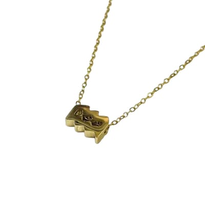 Plux Fashion Waterman Ketting - Goud - 2mm/40cm + 5cm Verlengstuk - Sieraden - Sterrenbeeld Ketting - Waterman Sterrenbeeld - Stainless Steel - Sieraden Cadeau - Aquarius Necklace - Gouden Ketting Dames - Ketting Met Hanger - Roestvrijstaal