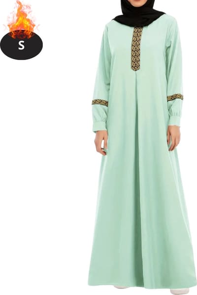 Bovista Islamitische Kleding - Djellaba Dames - Moslim Kleding - Arabisch Dames Kaftan - Alhamdulillah - Mint - S