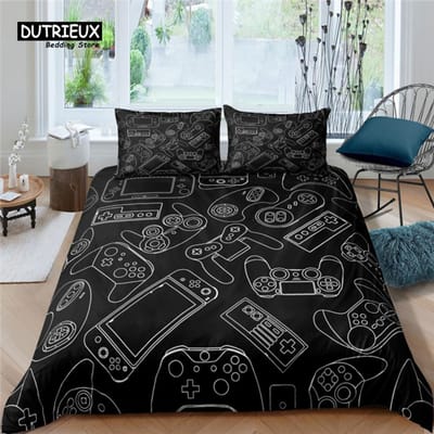Home Living Luxe 3D Game Controller Beddengoedset Comfortabele Dekbedovertrekset Kinderbeddengoedset Queen en King EU/US/AU/UK Maat AU Double(180x210cm)