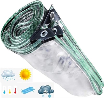 Waterdicht Dekzeil - Beschermhoes Zeildoek - Tuin Beschermen - Versterkte Oogjes - 1x1m - Transparant